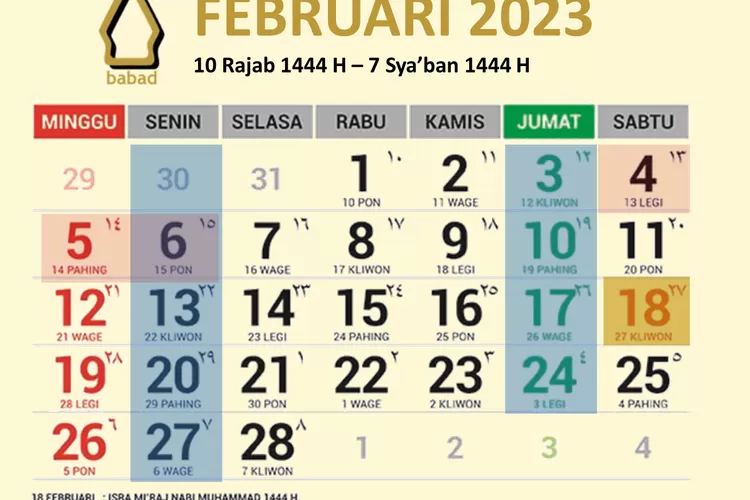 Kalender Puasa Sunah bulan Februari 2023 (babad.id/wiwidsaktia)
