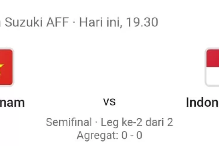 Prediksi Pertandingan Vietnam vs Timnas Indonesia di Semifinal Leg II Piala AFF 2022 dan Head to Head (Capture Google)