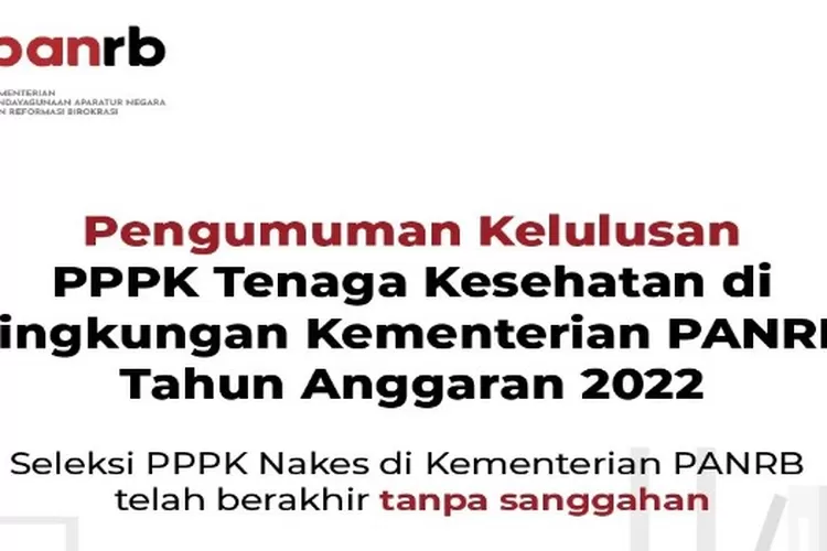 Hari Ini Pengumuman Kelulusan Pppk Tenaga Kesehatan Di Lingkungan