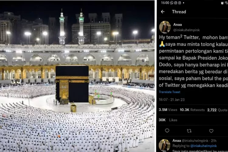 Viral Jemaah Umrah Asal Indonesia Melakukan Pelecehan Seksual di Mekkah, Ini Respon Keluarga (Kolase Masjidil Haram dan Twitter @iniakuhelmpink)