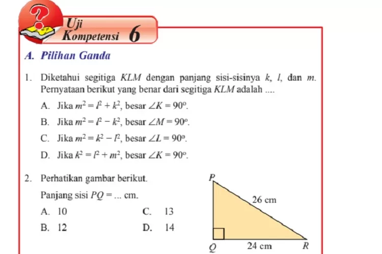 Kunci Jawaban Matematika Kelas Semester Halaman Sd Uji Kompetensi Soal Teorema