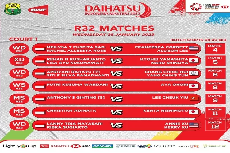 Jadwal Indonesia Masters 2023 Hari Kedua Babak 32 Besar, Jonatan Christie dan Anthony Ginting Akan Tanding Jangan Kelewatan (www.instagram.com/@badminton.ina)
