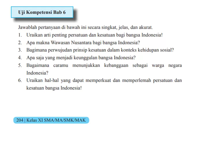 Lengkap! Kunci Jawaban PPKN Kelas 11 Kurikulum 2013 Halaman 204, BAB 6 ...