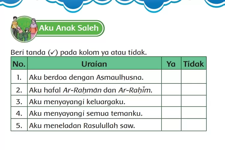 KUNCI Jawaban PAI Kurikulum Merdeka Kelas 1 SD MI Bab 7 Halaman 124 125 ...