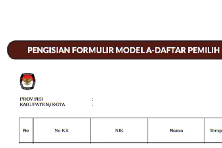 LINK FORMULIR MODEL A Daftar Pemilih Pemilu 2024 Download Dan Pahami ...