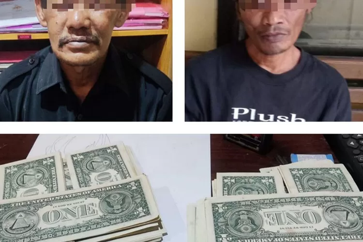 Polisi Tangkap Dua Pengedar Dolar Palsu Di Sragen. Barang Bukti ...