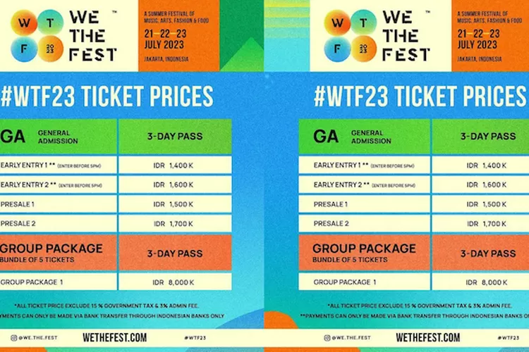 Harga dan Cara Beli Tiket We The Fest 2023 yang Mulai Dijual 24