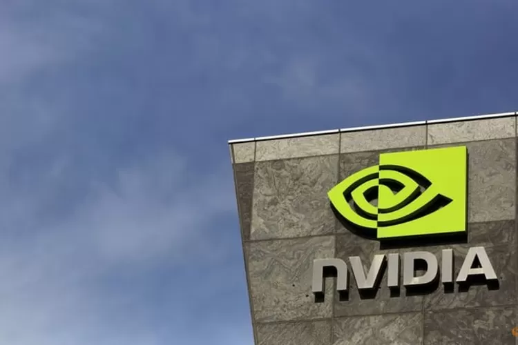 Logo perusahaan teknologi Nvidia terlihat di kantor pusatnya di Santa Clara, California (REUTERS/Robert Galbraith)