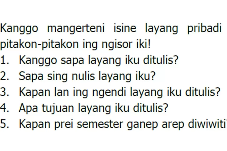 Kunci Jawaban Bahasa Jawa Kelas 8 Halaman 94 Kirtya Basa Wulangan 5 ...