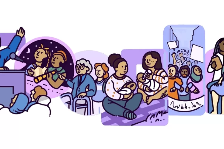 Tampilan Google Doodle untuk memperingati Hari Perempuan Internasional  (Google )