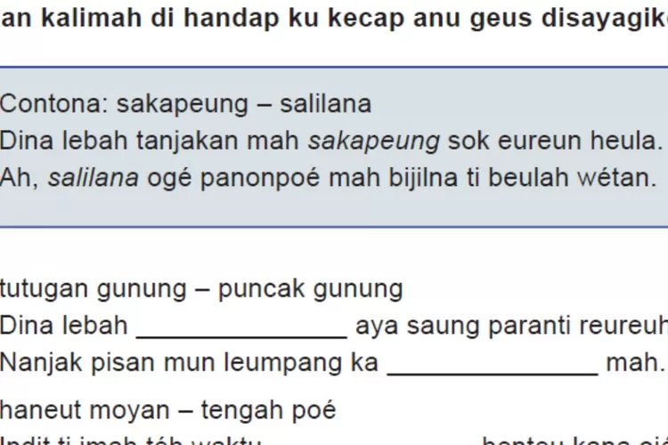 Kunci Jawaban Bahasa Sunda Kelas 3 Halaman 64 Ngalarapkeun Kecap Kana ...