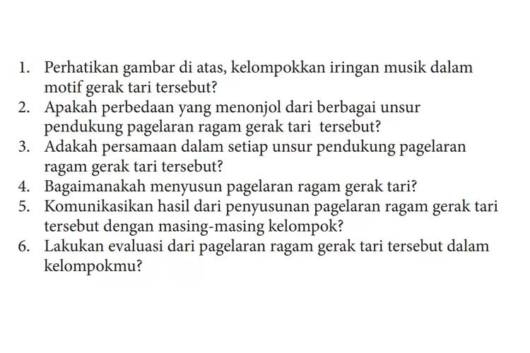 Kunci Jawaban Seni Budaya Kelas 10 Halaman 105 Kurikulum 2013, Gerak ...