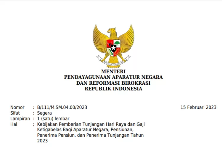 Info Resmi Menpan Rb Thr Untuk Pns Pppk Tni Polri Dan Pensiunan Cair Hari Lagi