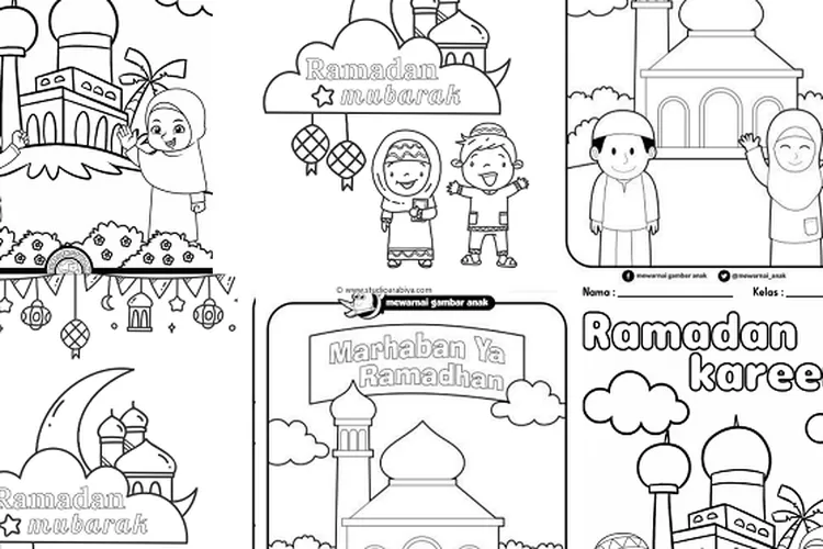 30 Gambar Ramadhan 2024 Kartun Keren untuk Anak TK SD PAUD Cocok untuk