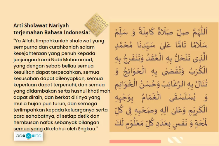 Dari Maknanya Tergambar Khasiatnya, Arti Sholawat Nariyah, Bacaan Arab ...