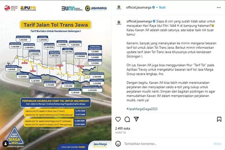 Cek Tarif Tol Trans Jawa Terbaru Untuk Mudik Lebaran 2023, Berikut ...