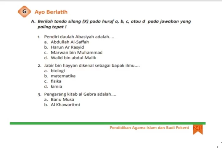 Kunci Jawaban PAI Kelas 8 Halaman 241 242 K13, Ayo Berlatih ...