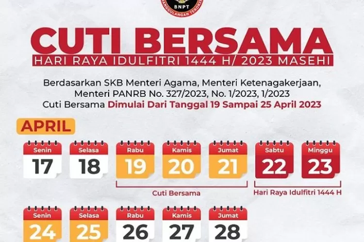 Pemerintah Telah Resmi Mengubah Jadwal Cuti Bersama Lebaran 2023, Ini ...