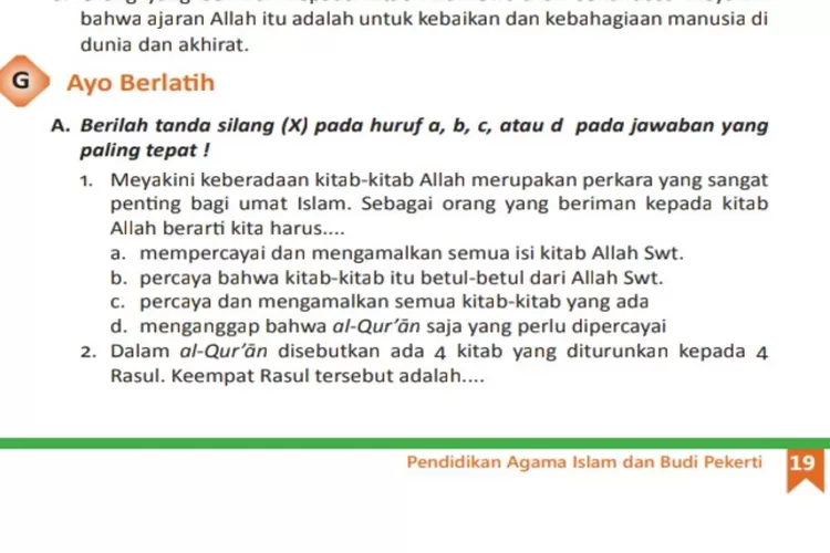 Kunci Jawaban PAI Kelas 8 Halaman 19-21 Kurikulum 2013, Meyakini Kitab ...