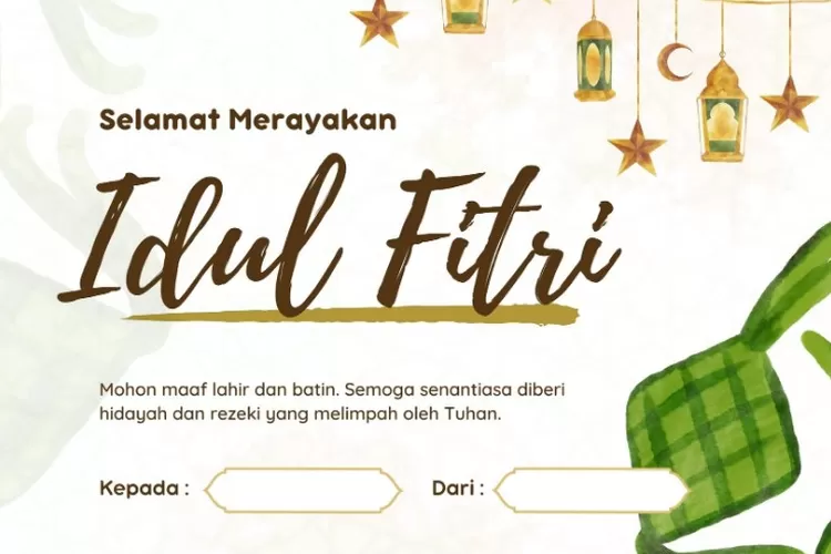 TEMPLATE Kartu Ucapan Lebaran Idul Fitri 2023 1444 H GRATIS, Bisa ...