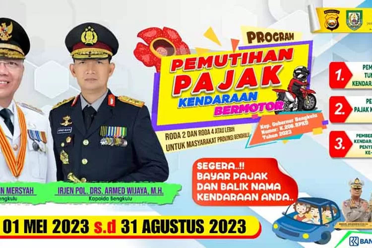 Begini Cara Ikut Program Pemutihan Pajak Kendaraan di Bengkulu serta