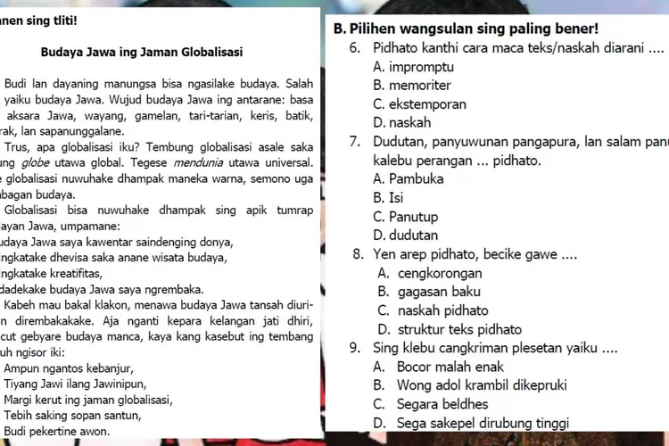 Latihan Soal Bahasa Jawa Kelas 6 Beserta Kunci Jawaban Ujian Sekolah