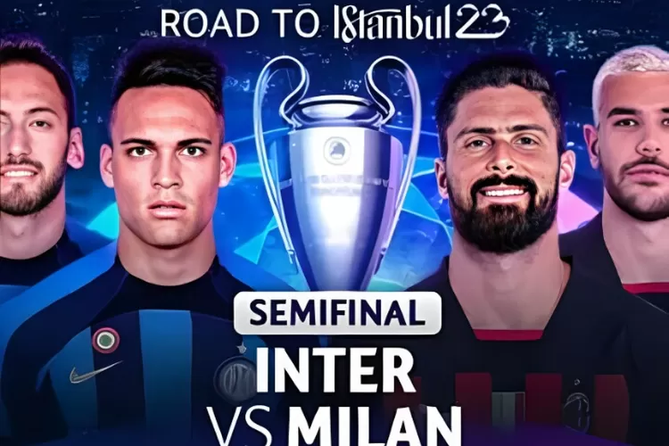 Poster pertandingan semifinal Liga Champions leg 2 Inter Milan vs AC Milan. (vidio.com)