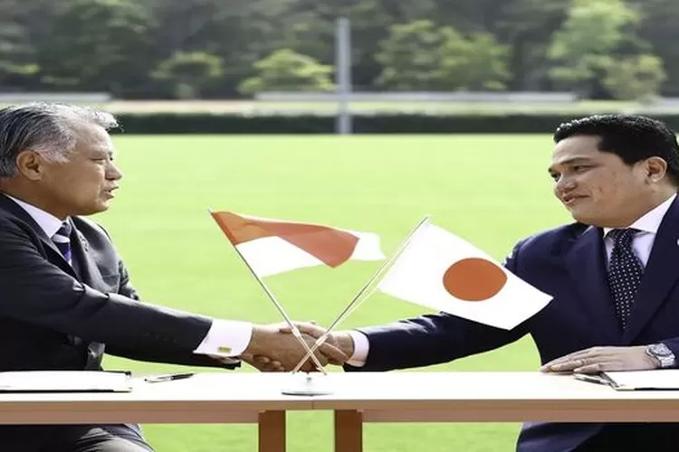 Ketua Umum PSSI Erick Thohir dan President of Japan Football Association (JFA) Tashima Kohzo (Instagram @pssi)