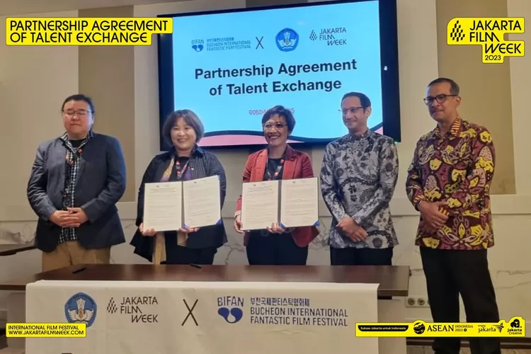 Partnership Agreement of Talent Exhange, Jakarta Film Week 2023. (Istimewa) (ist)