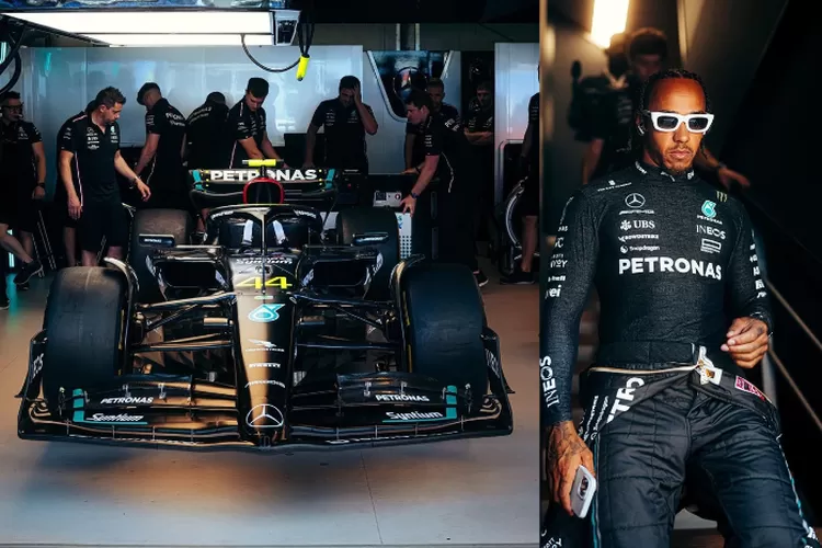 Potret Lewis Hamilton (kanan) dengan Upgrade Mobil Formula 1 Mercedes (Instagram @mercedesamgf1)