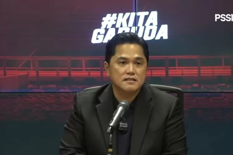 Ketum PSSI, Erick Thohir ((Foto tangkapan layar Youtube PSSI TV))