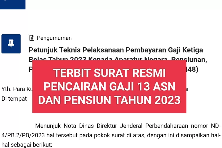 Kemenkeu Terbitkan Surat Resmi : GAJI 13 ASN Dan Pensiun Akan Dicairkan ...