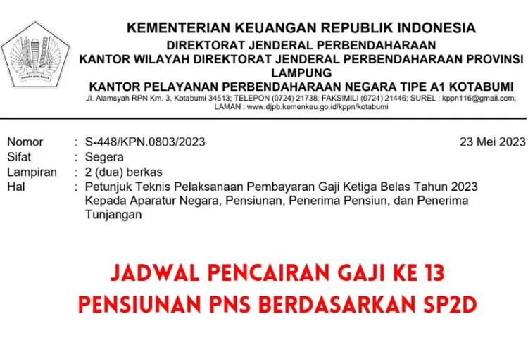 MULAI 29 MEI 2023, Pencairan Gaji Ke 13 PENSIUNAN PNS Dapat Ajukan Ke ...