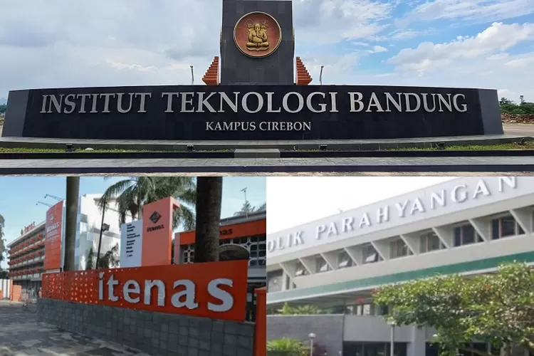 Daftar 10 universitas terbaik di Bandung versi UniRank beserta ranking nasional dan alamat lengkap bagi calon mahasiswa baru. (Laman www.itb.ac.id, www.itenas.ac.id, dan unpar.ac.id)