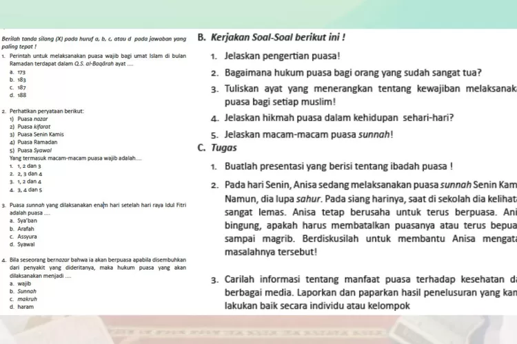 Soal Dan Kunci Jawaban PAI Kelas 8 Semester 2 Halaman 209 210 211 ...