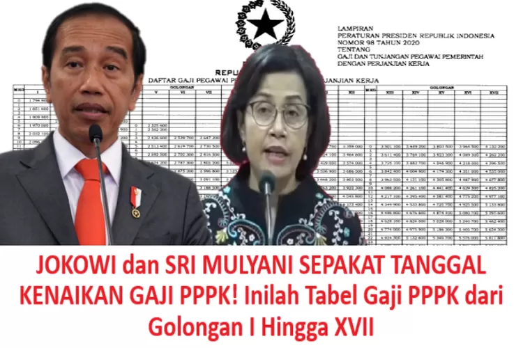 Jokowi Dan Sri Mulyani Sepakat Tanggal Kenaikan Gaji Pppk Inilah Tabel Gaji Pppk Dari Golongan