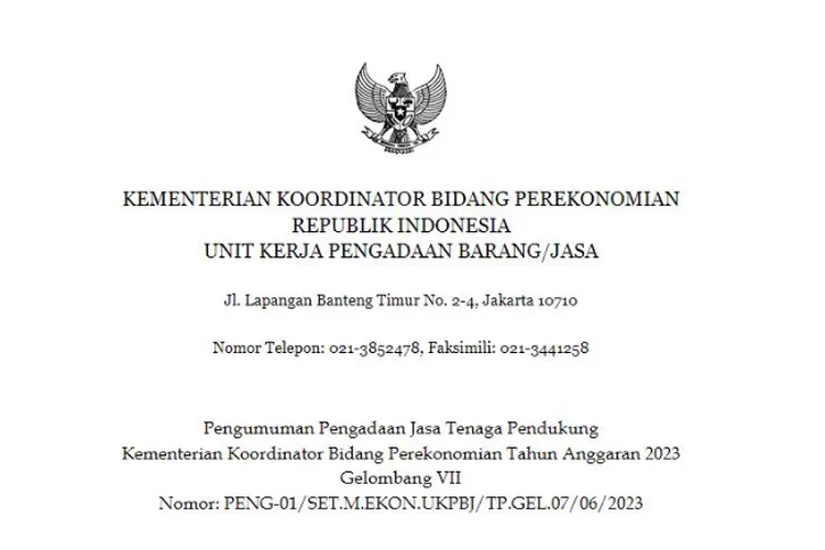 Lowongan Kerja Terbaru Kemenko Perekonomian Untuk Lulusan S1, Dibuka ...