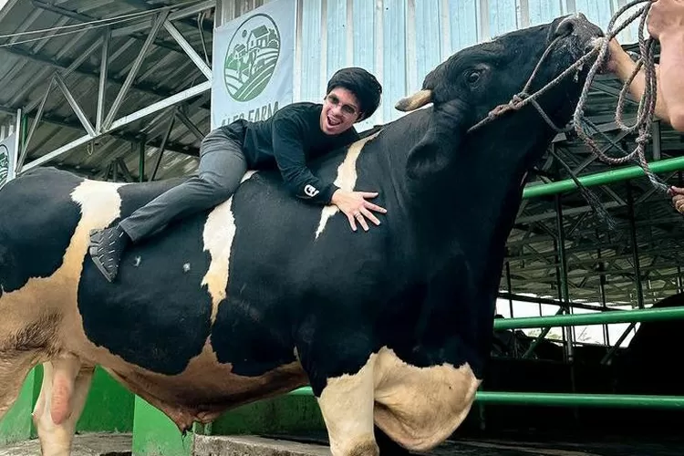 Dokumentasi Atta Halilintar dan Hewan Kurban (Sumber: Instagram @attahalilintar)