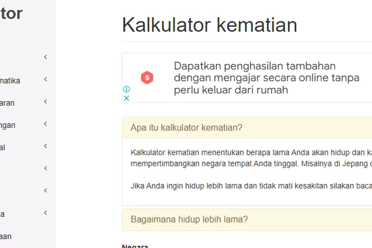 Berani Coba Cek Sisa Umur Dan Kapan Kamu Meninggal Dunia Dengan Kalkulator Kematian Ini