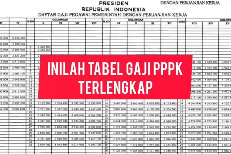 WAJIB TAHU Inilah Daftar Tabel Gaji PPPK Terlengkap Mulai Golongan I Hingga XVII Yang Diberikan