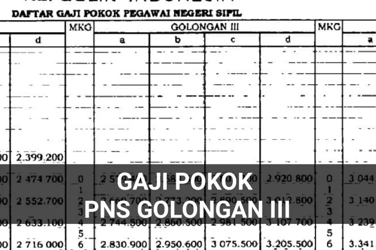 CEK BESARAN Gaji Pokok PNS Golongan III Berdasarkan Masa Kerja, Intip ...