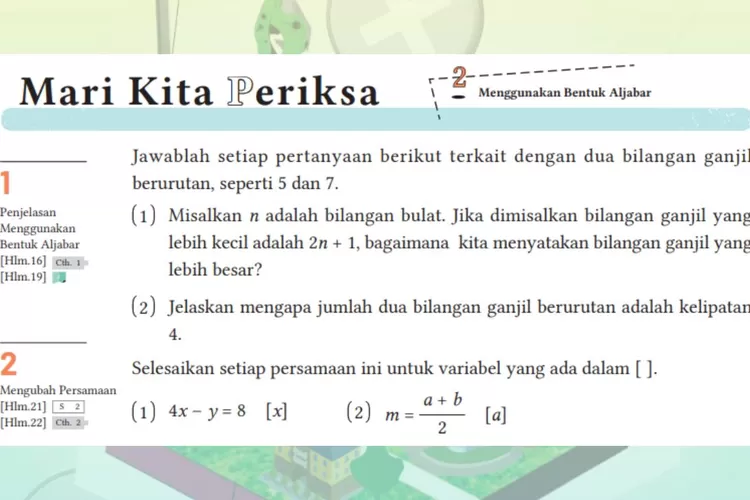 Menggunakan Bentuk Aljabar, Kunci Jawaban Matematika Kelas 8 Halaman 22 ...