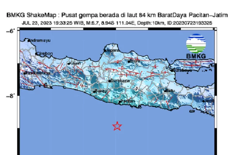 Gempa Bumi Berkekuatan Magnitudo Guncang Pacitan Jawa Timur Bmkg