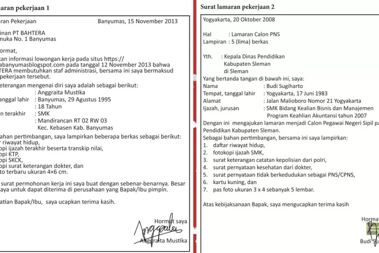 Bandingkan Unsur Kebahasaan Surat Lamaran Pekerjaan, Kunci Jawaban ...