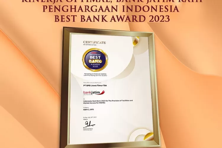 Bank Jatim Raih Penghargaan Indonesia Best Bank Awards 2023 - Suara Karya