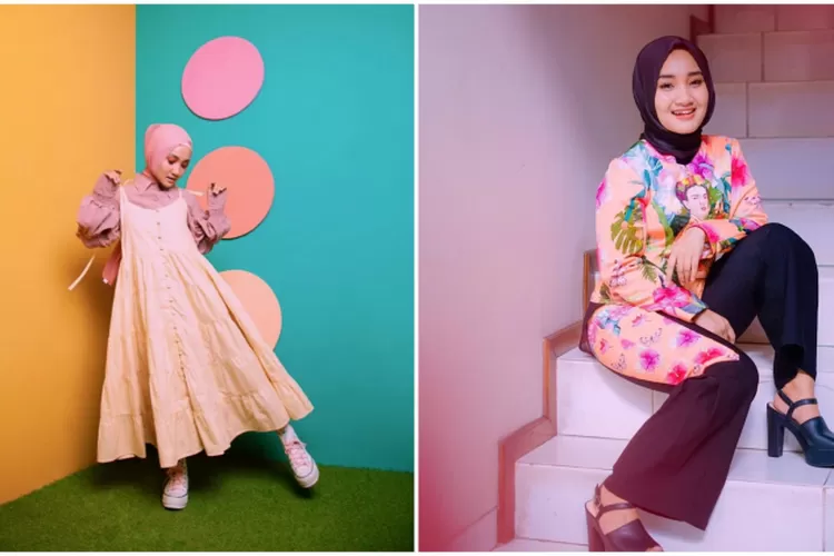 7 Inspirasi Ootd Hijab Ala Fatin Shidqia Lubis Penuh Warna Sekaligus