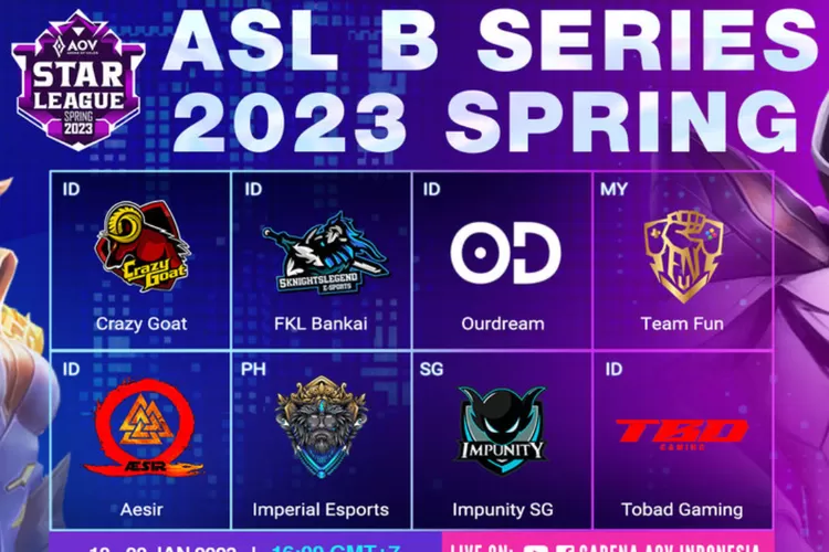 Daftar Lengkap Tim Yang Bertanding Di ASL B Series 2023 Spring ...