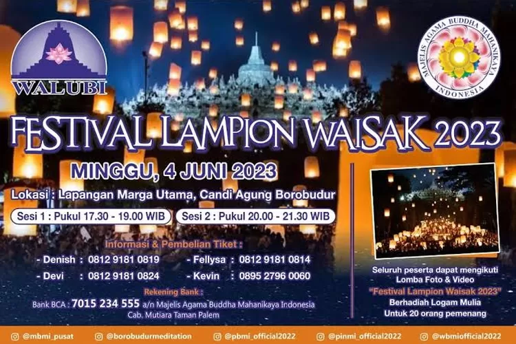 Jadwal Festival Lampion Waisak Borobudur 2023 Dan Cara Beli Tiketnya ...