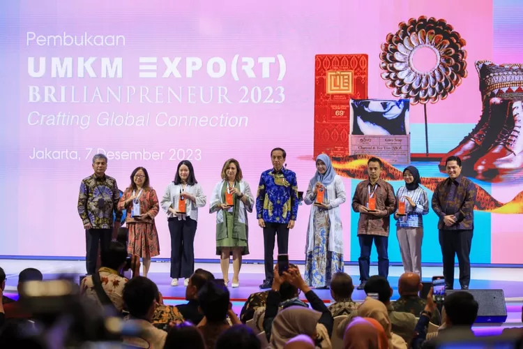 Menteri BUMN Erick Thohir pada acara pembukaan UMKM EXPO(RT) BRILIANPRENEUR 2023.
