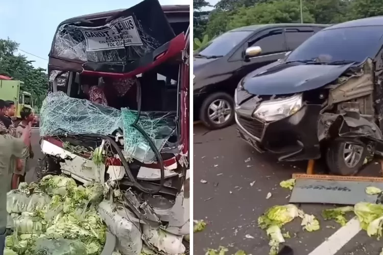 Kecelakaan Beruntun di Tol Cipularang, Bus Primajasa Terlibat dalam Peristiwa Sore Hari. (Tangkap layar Instagram @infojawabarat)